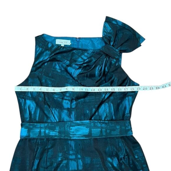Teri Jon by Rickie Freeman Teal Sheath Dress, Size 12, EUC - Picture 10 of 14